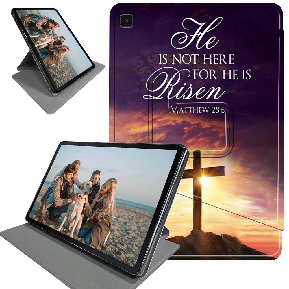 360 Degree Rotation Case for Samsung Galaxy Tab S6 Lite 10.4" 2022/2020, Lightweight TPU with Auto Sleep/Wake Cover for Galaxy Tab S6 Lite SM-P610/P613/P615/P619, Jesus Bible Cross Christian
