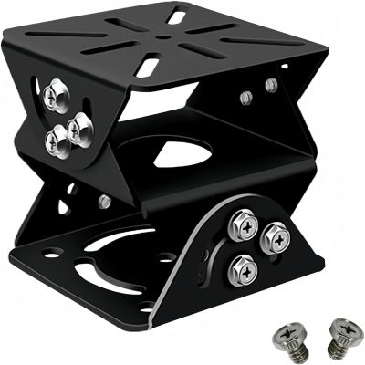 FINXRoll CCTV Security Camera Universal Pole Mounting Mount Bracket Adapter for PTZ Dome Surveillance Camera (3-Axis Black Bracket)