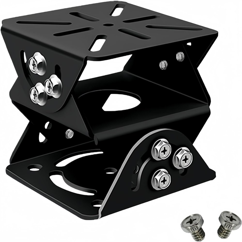 FINXRoll CCTV Security Camera Universal Pole Mounting Mount Bracket Adapter for PTZ Dome Surveillance Camera (3-Axis Black Bracket)