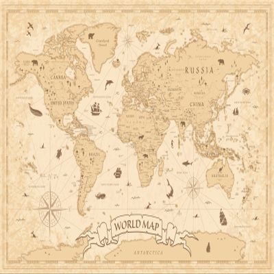 BELECO Vintage World Map Backdrop Fabric 15x10ft Retro Old Map with Compass Marine Life Photo Background Wallpaper Travel Theme Birthday Baby Shower Party Decorations Portrait Shooting Photo Props