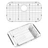 SANNO Sink Protector Grid 26" L X 14" W, Kitchen Sink Protector Dish Drying Rack with Stainless Steel Utensil Holder view 1