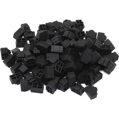 AKOAK 50 Pieces Black Ethernet Hub Interface Protector RJ45 Anti-Moisture Cover Protected Plug Protected Network Jack Ethernet Port Cap Switch Interface