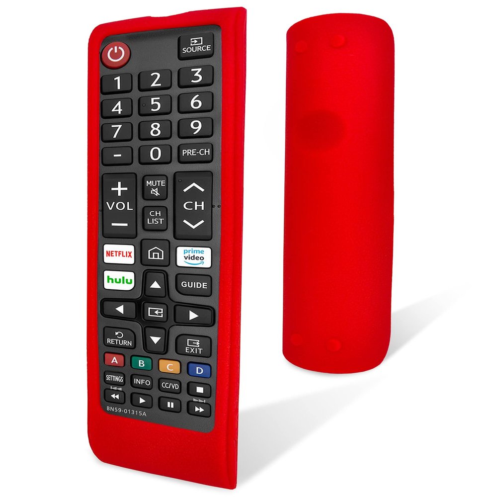 Silicone Remote Case for Samsung TV Remote  Shockproof, Dustproof, Washable Protective Cover(Red)