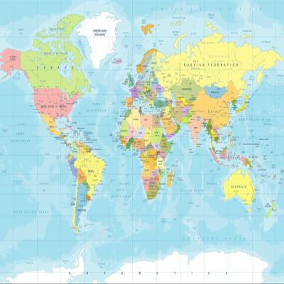 BELECO World Map Backdrop Fabric 20x10ft Color Map Photography Background Wallpaper Online Teaching Backdrop School Education Classroom Poster Birthday Party Decorations Portrait Shooting Photo Props