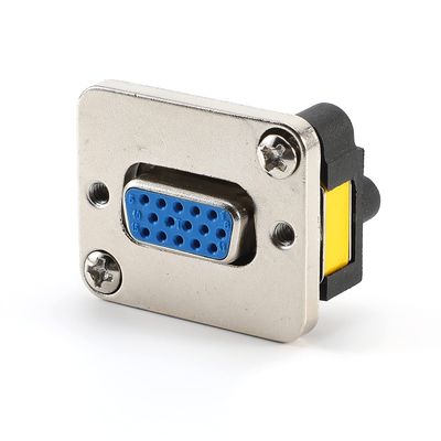 AVSSZ DB15 VGA D-SUB Serial Interface COM D-SUB Serial Interface Adapter Docking Lockable Plug 15 Pin Signals Terminal Module Audio Socket (15 Pin-Female Docking Module, Silver Color Lockable Type)