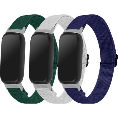 3PACKS Replacement Sport Bands Compatible for Fitbit Inspire 3 Band Nylon Elastic Quick Release Wristbands Breathable Straps Stretchy Loop Bracelet for Fitbit Inspire 3 Fitness Tracker