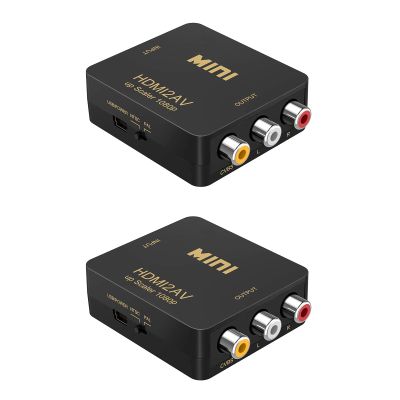 SagaSave 2X HDMI to AV Converter, 1080P Mini RCA Composite CVBS Video Audio Converter Adapter Supporting PAL/NTSC for TV/PC/ PS3/ STB/Xbox VHS/VCR/Blue-Ray DVD Players