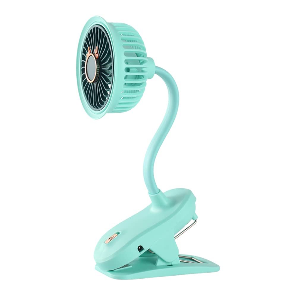 Riloer Bendable Neck 360 Oscillating Cooling Fan USB Powered Dashboard Mount Clip On Cooling Fan w/Sturdy Basement for Dorm, Personal Quiet Fan for Bedroom Car Seat Home Office