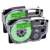 NineLeaf 2 Pack Compatible for XR-12FGN 12mm 1/2'' Black on Fluo Green Label Tape LT for EZ Label Printer KL-60 KL-60SR KL-100 KL-120 KL-130 view 1