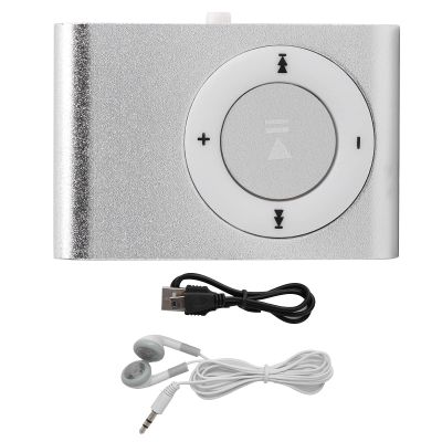 plplaaoo MP3 Player,Portable Digital Music Media Player, Mini MP3 BackClip Player with Earphone and USB Cable for Walking Running Light and Portable(Silver)