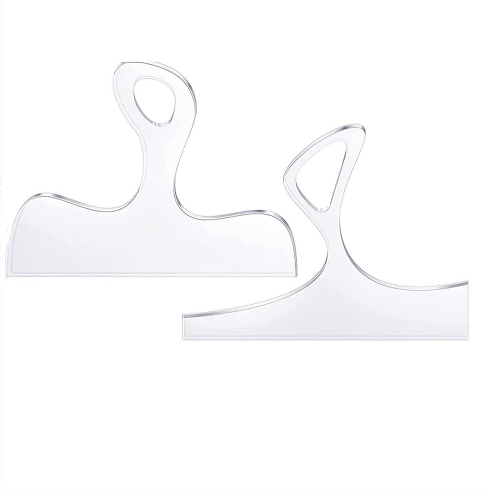 Set of 2 Curvy Angled Charcuterie Board Handle Template,Clear Acrylic Handle Cutting Board Round Tracing Router Template