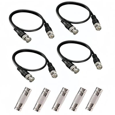 FINXRoll 4X BNC Male Connector Cable (1.6ft/20) with 5X BNC Female to Female Connectors - BNC Male to BNC Male Video Coaxial Extension Cable for CCTV Video Transmission Systems