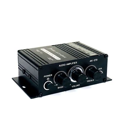 AK270 Mini Stereo Amplifier, 2 Channel Home Audio Power Amplifier System, Mixer Sound Stereo Amp Receiver for Car Home Speakers Singing Guitar and so on