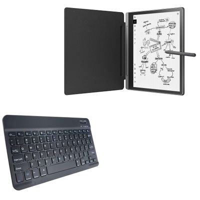 BoxWave Keyboard Compatible with Lenovo Smart Paper (ZAC0) - SlimKeys Bluetooth Keyboard, Portable Thin with Chiclet-Style Keys - Jet Black