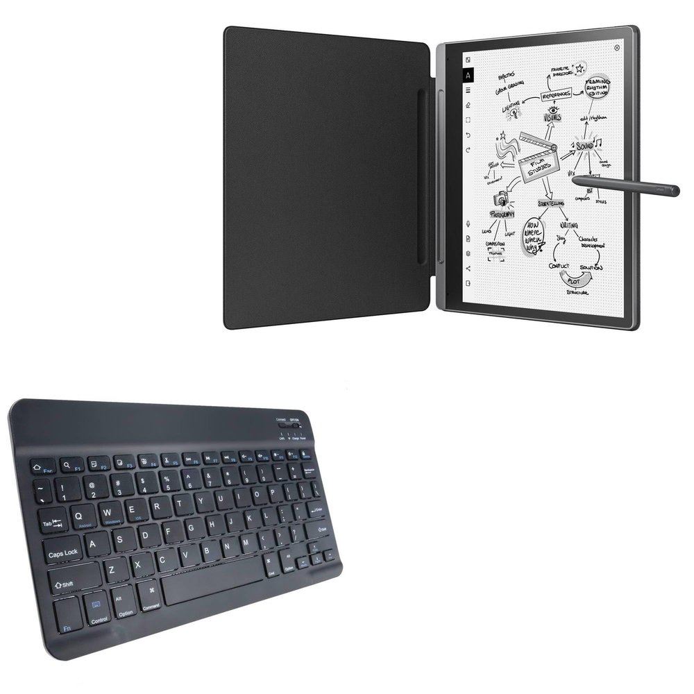 BoxWave Keyboard Compatible with Lenovo Smart Paper (ZAC0) - SlimKeys Bluetooth Keyboard, Portable Thin with Chiclet-Style Keys - Jet Black