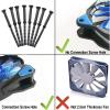 20PCS Computer Case Fans PC Cooling Fan Mount Screws, CPU Fan Mounting Pin Rivet Black Soft Rubber Reducing Noise Anti-Vibration Screws 65mm/2.56in view 4