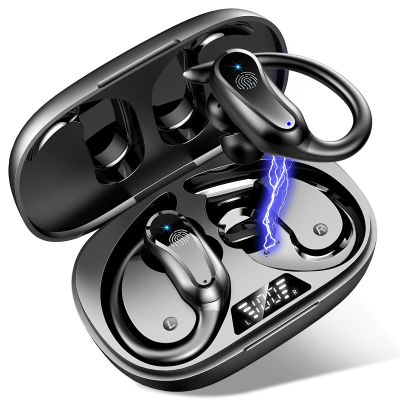 SGNICS for Doogee S89 Bluetooth 5.1 Headphones with Dual LED Digital Display 42Hrs Playtime, IP7 Waterproof Running Headphones with Earhooks & Mic