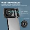 100X Phone Microscope, Auto Focus LED Light Cell Phone Microscope Lens Universal Phone Microscope Len with EVA Gasket view 2