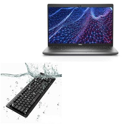BoxWave Keyboard Compatible with Dell Latitude 5430 - AquaProof USB Keyboard, Washable Waterproof Water Resistant - Jet Black