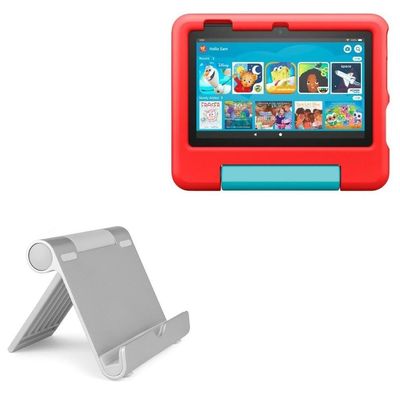 BoxWave Stand and Mount Compatible with Amazon Fire 7 Kids (12th Gen 2022) - VersaView Aluminum Stand, Portable, Multi Angle Viewing Sturdy