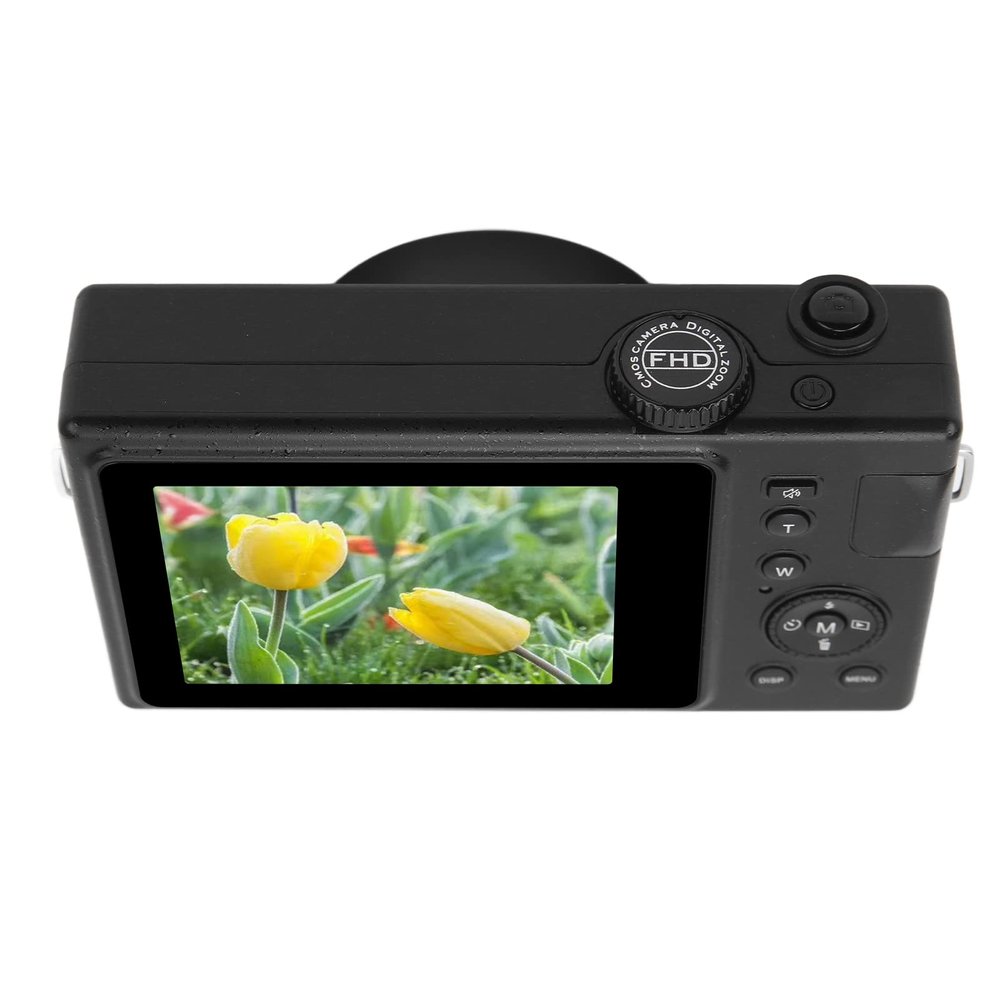 4K Digital Camera, 4X Zoom Face Detection Multifunction Camera 4K Vlogging Selfie Camera Dual Screen Prevent Shake for Beginners for Outdoors for Kids for Travel (Black)