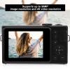 4K Digital Camera, 4X Zoom Face Detection Multifunction Camera 4K Vlogging Selfie Camera Dual Screen Prevent Shake for Beginners for Outdoors for Kids for Travel (Black) view 2