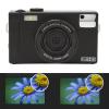 4K Digital Camera, 4X Zoom Face Detection Multifunction Camera 4K Vlogging Selfie Camera Dual Screen Prevent Shake for Beginners for Outdoors for Kids for Travel (Black) view 3