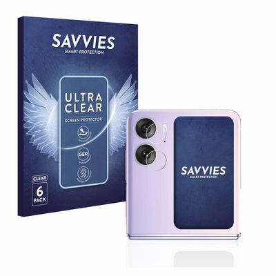 savvies 6-Pack Screen Protection Film Compatible with Oppo Find N2 Flip (ONLY Camera) Screen Protector Ultra Clear [Scratch Proof, Anti Fingerprint]
