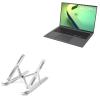 BoxWave Stand and Mount Compatible with LG Ultra Lightweight Laptop 16Z90Q (16 in) - Compact QuickSwitch Stand, Portable Multi Angle Viewing Foldable Riser - Metallic Silver view 1