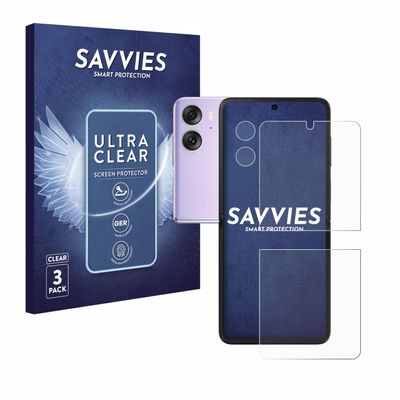 savvies 6-Pack Screen Protection Film Compatible with Oppo Find N2 Flip (Front+Camera) Screen Protector Ultra Clear [Scratch Proof, Anti Fingerprint]