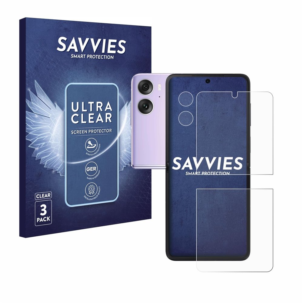 savvies 6-Pack Screen Protection Film Compatible with Oppo Find N2 Flip (Front+Camera) Screen Protector Ultra Clear [Scratch Proof, Anti Fingerprint]