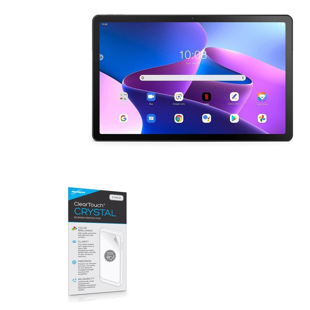 BoxWave Screen Protector Compatible with Lenovo M10 Plus (3rd Gen) (10.6 in) - ClearTouch Crystal (2-Pack), HD Film Skin - Shields from Scratches