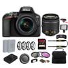Nikon D3500 DSLR Camera with 18-55mm Lens (1590) Advanced Kit with Bag, Extra Battery, LED Light, Mic, Filters and More (Renewed) view 1