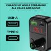 ChargeWorx FM Transmitter Bluetooth 5.0, Wireless Bluetooth Car Charger, Fast-Charging USB-C and USB Car Charger for Streaming Music, Hands-Free Phone-Call Mode, Dual-Charging Port, Bright LED Screen view 2