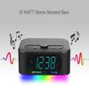 Emerson Smartset 7-Color Bluetooth Speaker - 10W Stereo Sound, 15W Wireless Charging, and LED Lights Changing to Music,Black view 2