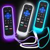 3Pack Case for Roku Remote, Cover for TCL Roku TV Steaming Stick/Hisense/Express Replacement Controller Universal Silicone Sleeve Skin Glow in The Dark Purple Blue White view 1
