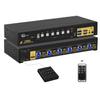 CKLau 6 Port Rack Mount KVM Switch HDMI 2.0 4K60Hz with Audio, 2 pcs USB 3.0 Peripheral Hub, and Cables for 6 Computers 1 Monitor Supports Hotkey, IR Remote, Wired Remote, Manual Switching view 1