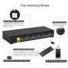 CKLau 6 Port Rack Mount KVM Switch HDMI 2.0 4K60Hz with Audio, 2 pcs USB 3.0 Peripheral Hub, and Cables for 6 Computers 1 Monitor Supports Hotkey, IR Remote, Wired Remote, Manual Switching view 4