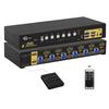 CKLau 6 Port Rack Mount HDMI KVM Switch Dual Monitor 4K60Hz with Audio, 2 pcs USB 3.0 Hub, and Cables for 6 Computers 2 Monitors Supports IR Wireless, Hotkey, Manual, Wired Remote Switching view 1