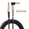 3.5mm Male to Male Audio Cable, 3.5mm Male to Male Spring Aux Cable L Shaped & I Shaped Retractable Cord Elbow Spring Expansion Audio Cable for Car Audio Earphone view 4
