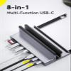 Laptop Docking Station Stand for mac, QUUGE 8 in 1 USB C Dock with HDMI 2.0 4K 60Hz, RJ45 Ethernet, 2 USB3.0 Ports, 100W PD, TF/SD 3.0, Desktop Management Docking Station view 2