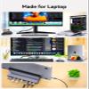 Laptop Docking Station Stand for mac, QUUGE 8 in 1 USB C Dock with HDMI 2.0 4K 60Hz, RJ45 Ethernet, 2 USB3.0 Ports, 100W PD, TF/SD 3.0, Desktop Management Docking Station view 3
