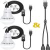 2 Pack USB Light Bulb, USB LED Camping Light Lantern, 8.2 ft Extra Length Cord Tent Light with USB Y-Cable, Portable LED Bulb for Garage Warehouse Car Truck Fishing Boat Room Emergency Light, White view 1