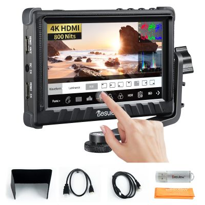 Desview P5II Camera Field Monitor, 5.5 inch Touch Screen 4K HDMI Camera Monitor with HDR 3D LUT Waveform Vectorscope False Color for DSLR Camera