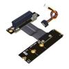 ADT-Link M.2 NVMe to PCI-Express x4 Turn Right Turn Left 4X to M.2 NVMe M Key 2280 Riser Card Gen3.0 Extender Line 32G/BPS (10cm, R42NL) view 1