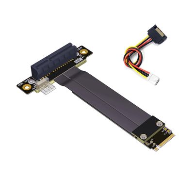 ADT-Link M.2 NVMe to PCI-Express x4 Turn Right Turn Left 4X to M.2 NVMe M Key 2280 Riser Card Gen3.0 Extender Line 32G/BPS (15cm, R42SR)