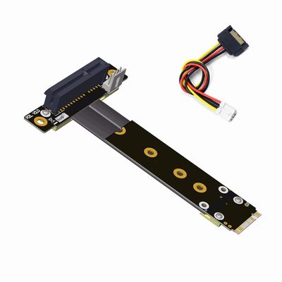 ADT-Link M.2 NVMe to PCI-Express x4 Turn Right Turn Left 4X to M.2 NVMe M Key 2280 Riser Card Gen3.0 Extender Line 32G/BPS (10cm, R42SL)