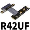 ADT-Link M.2 NVMe to PCI-Express x4 Turn Right Turn Left 4X to M.2 NVMe M Key 2280 Riser Card Gen3.0 Extender Line 32G/BPS (20cm, R42UF) view 2