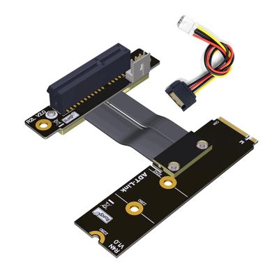 ADT-Link M.2 NVMe to PCI-Express x4 Turn Right Turn Left 4X to M.2 NVMe M Key 2280 Riser Card Gen3.0 Extender Line 32G/BPS (5cm, R42NL)