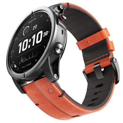 Senter 26mm Quick Soft Genuine Leather Watch Bands for Men Women, Genuine Leather Watch Band Compatible with Garmin Fenix 7X/Tactix7 Smart Watch